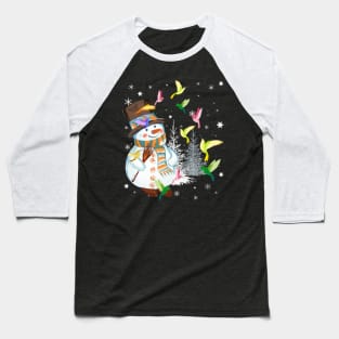 Hummingbird Snowman Merry Christmas Tee Hummingbird Lovers Baseball T-Shirt